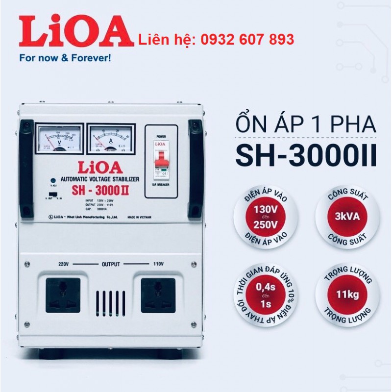 LiOa Ổn Áp Dây Đồng LiOa 3Kva-220V