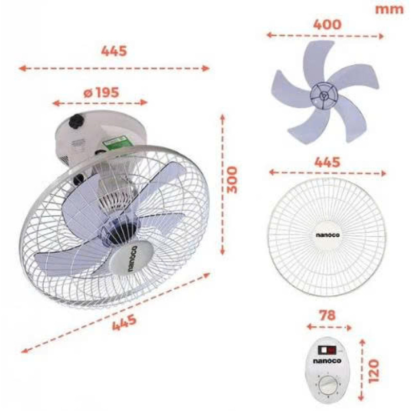 QUẠT ĐẢO NANOCO -NOF1609