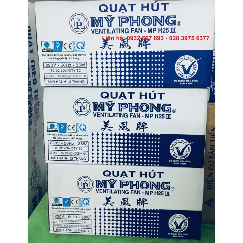 Quạt Hút Gắn Tường - Quạt Thông Gió Mỹ Phong MP25.III