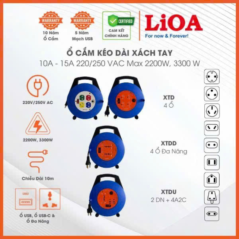 RULO Ổ CẮM LIOA - KÉO DÀI ĐA NĂNG