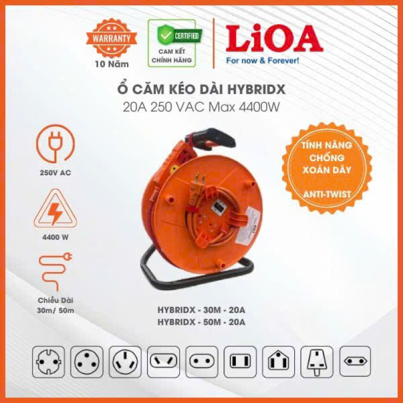 RULO Ổ CẮM LIOA - KÉO DÀI 30 MÉT