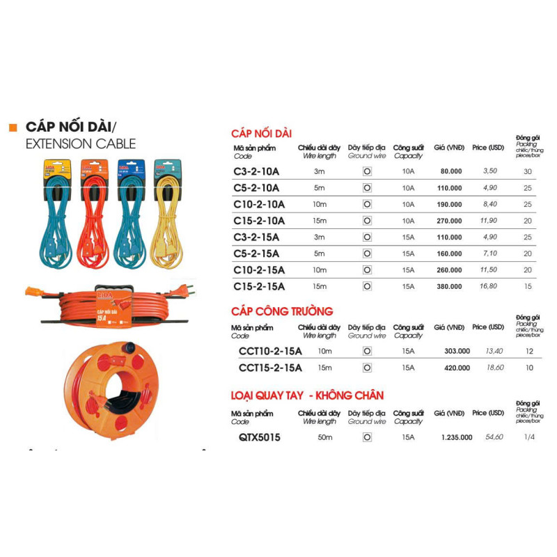 DÂY CÁP LIOA NỐI DÀI - DÙNG CHO CÔNG TRÌNH...