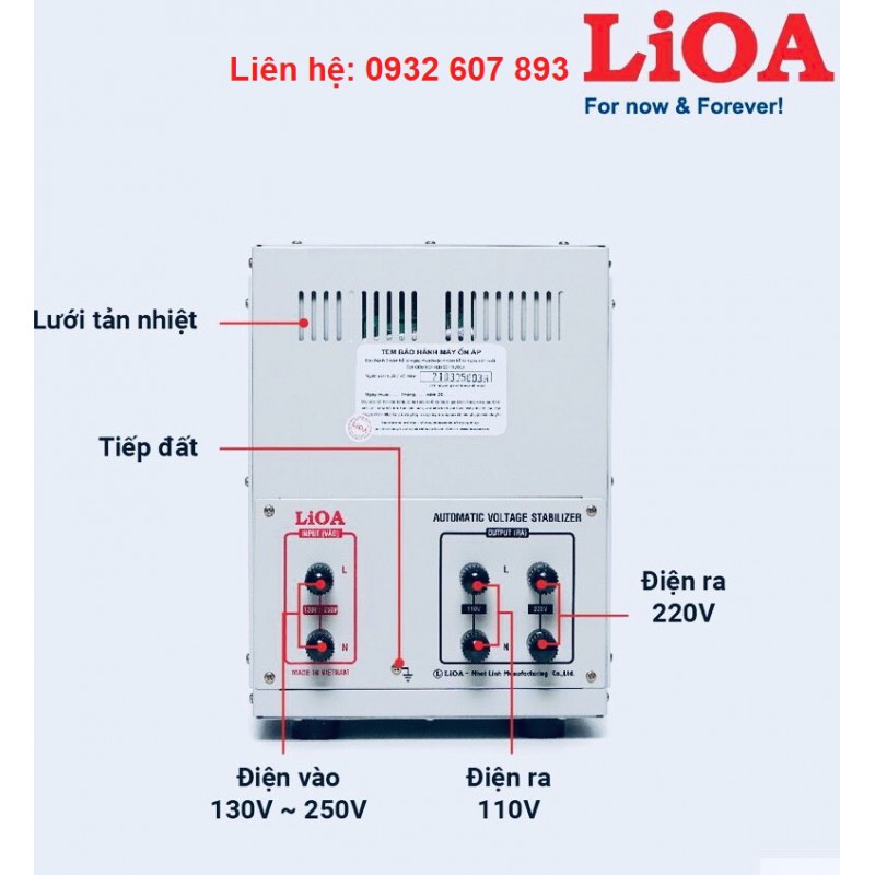 LiOa Ổn Áp Dây Đồng LiOa 3Kva-220V