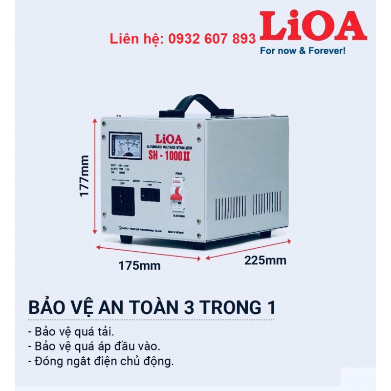 ỔN ÁP DÂY ĐỒNG LIOA 1KVA