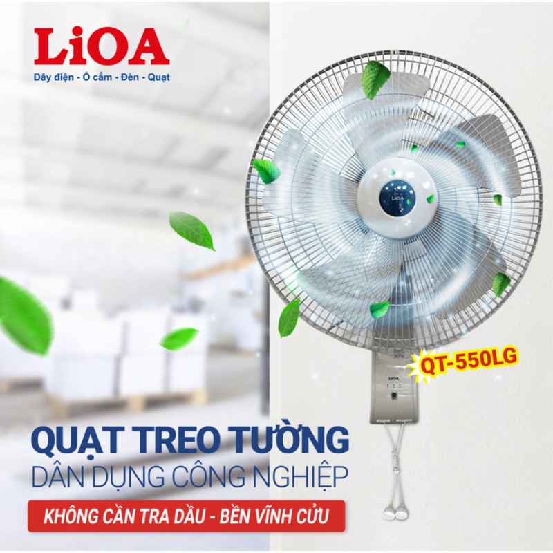 QUẠT TREO TƯỜNG LIOA 199W - CÔNG NGHIỆP - 2 DÂY KÉO