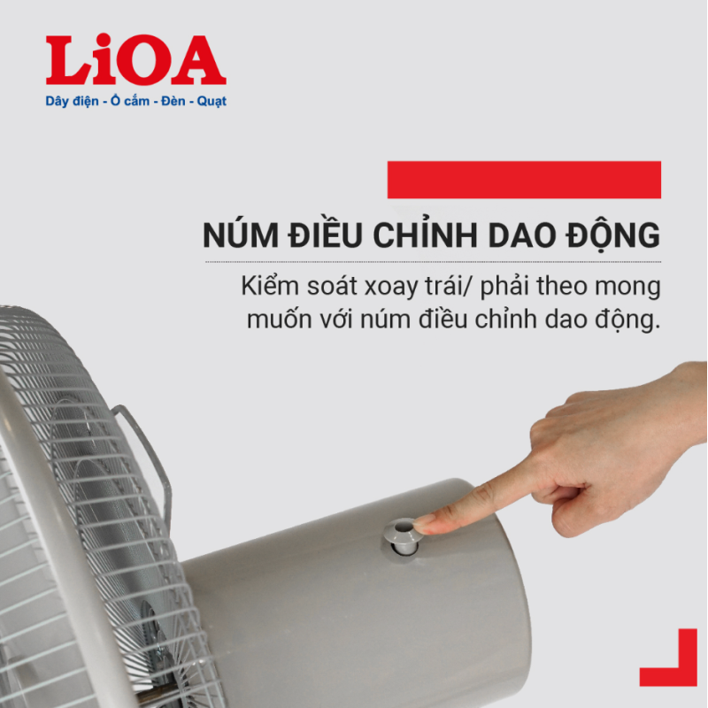 QUẠT ĐỨNG LIOA CÔNG NGHIỆP - TÍNH HỢP 2 Ổ CẮM