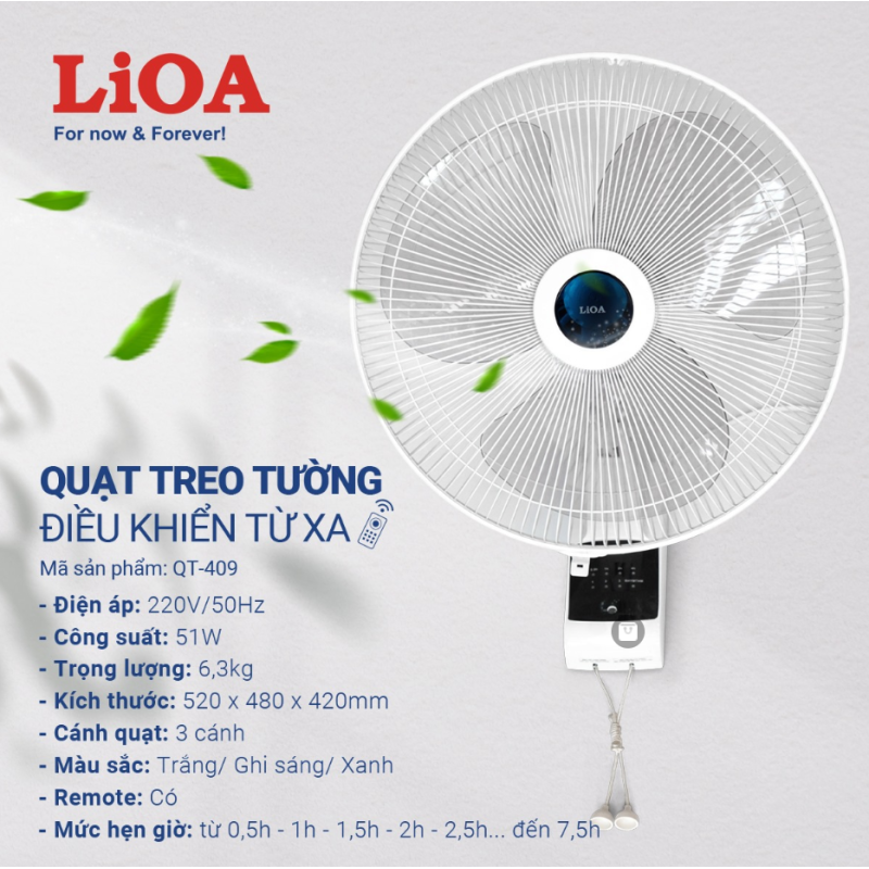 QUẠT TREO TƯỜNG ĐIỀU KHIỂN TỪ XA