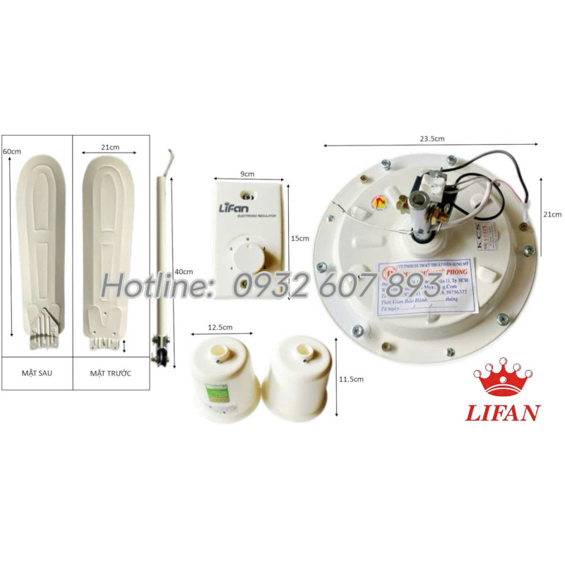 Quạt Trần LIFAN TA - 140 Mô Tơ Dây Đồng Cao Cấp